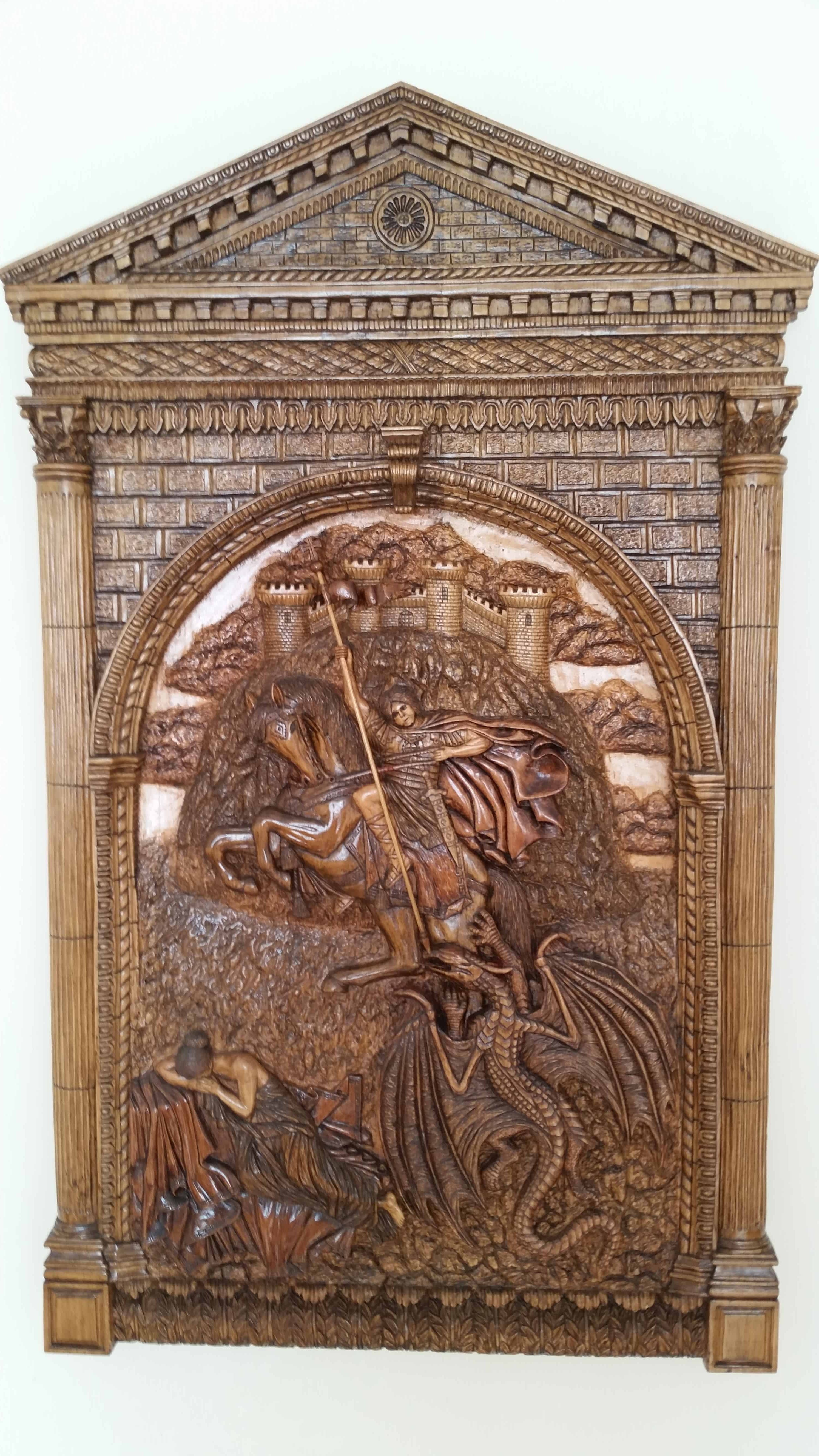 St George Wood carving